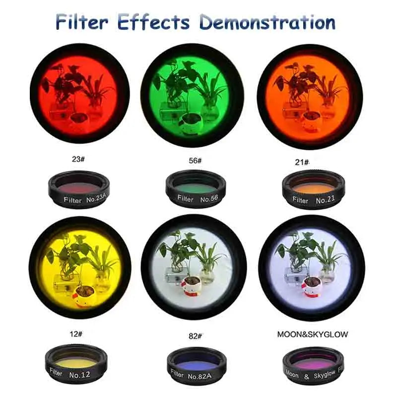 Premium 1.25" Six Color Filter Set for Astronomical Telescopes - Moon & Nebula Filters for Stunning Eyepiece Photography